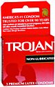 Condom Trojan® Non Lubricated One Size Fits Most 3 per Box