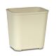 Fire-Resistant Trash Can 28 Quart Rectangular Beige Thermoset Polyester Open Top