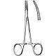 Hemostatic Forceps Sklar® Halsted-Mosquito 5 Inch Length Surgical Grade Stainless Steel NonSterile Ratchet Lock Finger Ring Handle Curved Serrated Tip