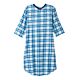 Patient Exam Gown Silverts® Medium Turquoise Plaid Reusable