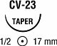 Absorbable Suture with Needle Polysorb™ Polyester CV-23 1/2 Circle Taper Point Needle Size 4 - 0 Braided