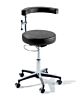 Air Lift Surgeon Stool Ritter® 279 Classic Series Backrest Air Lift, Pneumatic Height Adjustment, Hand Controlled, 8 Inch Hand Ring 5 Casters Dark Linen