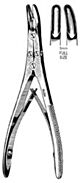 Bone Rongeur Ruskin Curved Double Action, Double Spring Plier Type Handle 7 mm Bite, 7-1/4 Inch L