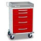 Emergency Cart Detecto® Rescue Series Aluminum 22 X 28 X 42 Inch Red