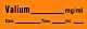 Drug Label Timemed Anesthesia Label Valium_mg/mL Date_Time_Int_ Orange 1/2 X 1-1/2 Inch