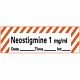 Drug Label PDC® Anesthesia Label Neostigmine 1 mg/mL Date_Time_Int_ Red / White 1/2 X 1-1/2 Inch