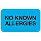 Pre-Printed Label Allergy Alert Light Blue No Known Allergies Black Alert Label 7/8 X 1-1/2 Inch