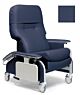 Clinical Care Drop Arm Recliner Imperial Blue Four Tente® Swivel Caster, Three Locking Caster