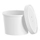 Food Container with Lid Flexstyle® White Single Use Paper 3-1/5 Inch Dia X 2-4/5 Inch H