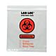 Specimen Transport Bag with Document Pouch Lab-Loc® 8 X 8 Inch Zip Closure Biohazard Symbol / Storage Instructions NonSterile