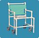 Shower Chair ipu® Fixed Arms PVC Frame Mesh Backrest 450 lbs. Weight Capacity