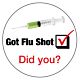 Pre-Printed Label UAL™ Warning Label White Paper Got Flu Shot Black / Red 2-1/2 X 2-1/2 Inch