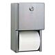 Toilet Tissue Dispenser Bobrick Satin Finish Stainless Steel Manual Pull Double Roll Surface Mount