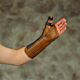 Wrist / Forearm Brace with Abducted Thumb DeRoyal® Suede Leatherette Left Hand Brown Medium