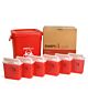 Mailback Sharps Container Sharps Assure Translucent Red Base 18.9 L X 18.9 W X 22.9 H Inch / 12.25 L X 4-3/4 W X 10.5 H Inch Horizontal / Vertical Entry 1.35 Gallon