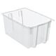 Storage Tote Nest & Stack Clear Industrial Grade Polymers 15 X 19-1/2 X 29-1/2 Inch