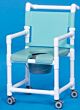 Shower Chair ipu® Fixed Arms PVC Frame Mesh Backrest 17-1/4 Inch Seat Width 300 lbs. Weight Capacity