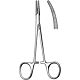 Hemostatic Forceps Sklar® Halsted-Mosquito 5 Inch Length OR Grade Stainless Steel NonSterile Ratchet Lock Finger Ring Handle Curved Serrated Tips with 1 X 2 Teeth