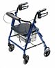 4 Wheel Rollator Lumex® Walkabout Hemi Royal Blue Adjustable Height / Folding Aluminum Frame