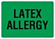 Pre-Printed Label Allergy Alert Green Paper LATEX ALLERGY Alert Label 2-5/8 X 4 Inch