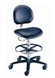 Lab Stool Millennium Series Contoured Backrest Pneumatic Height Adjustment 5 Casters Dusty Blue