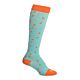 Maternity Compression Socks Motif Medical Knee High Large Green / Orange / Pink Closed Toe