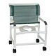 Shower Chair MJM International Fixed Arms PVC Frame Mesh Backrest with Pushbar 425 lbs. Weight Capacity