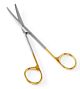 Dissecting Scissors Furst Metzenbaum 5-3/4 Inch Length Surgical Grade Stainless Steel / Tungsten Carbide Finger Ring Handle Curved Blunt Tip / Blunt Tip