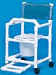 Commode / Shower Chair Standard Fixed Arms PVC Frame Mesh Backrest 300 lbs. Weight Capacity