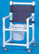 Commode / Shower Chair Select Fixed Arms PVC Frame Mesh Backrest 18 Inch Seat Width 300 lbs. Weight Capacity