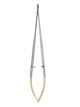 Needle Holder Vital™ 8-3/4 Inch Length Smooth Teeth, Curved, Extra Fine Jaw Flat Spring Handle