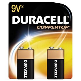 BATTERY DURCELL ALKALINE 9V 2 PK 4133321601